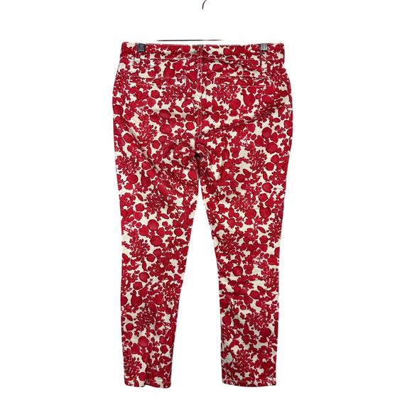 Tory Burch Laurel Issy Print Crop Pant Pants Trouser Red Cherry Girl Date - 26 - Picture 3 of 5
